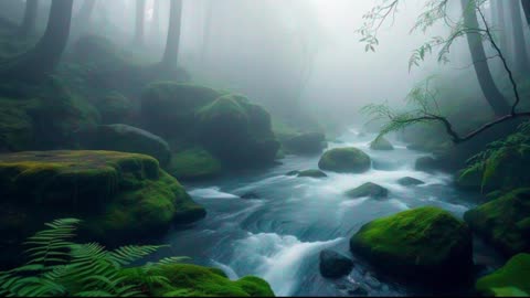 Mystical Forest Stream | Relaxing Nature Sounds for Deep Sleep & Meditation