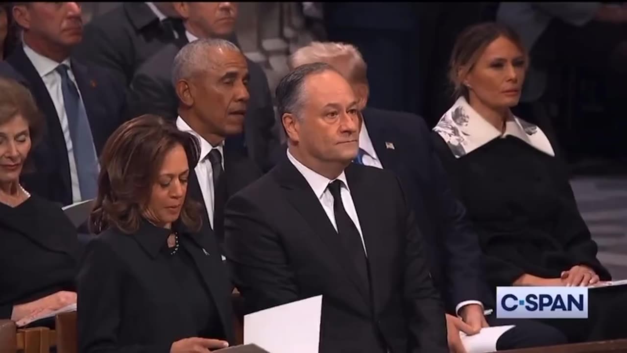 Trump And Obama Appear Friendly at Jimmy Carters Funeral