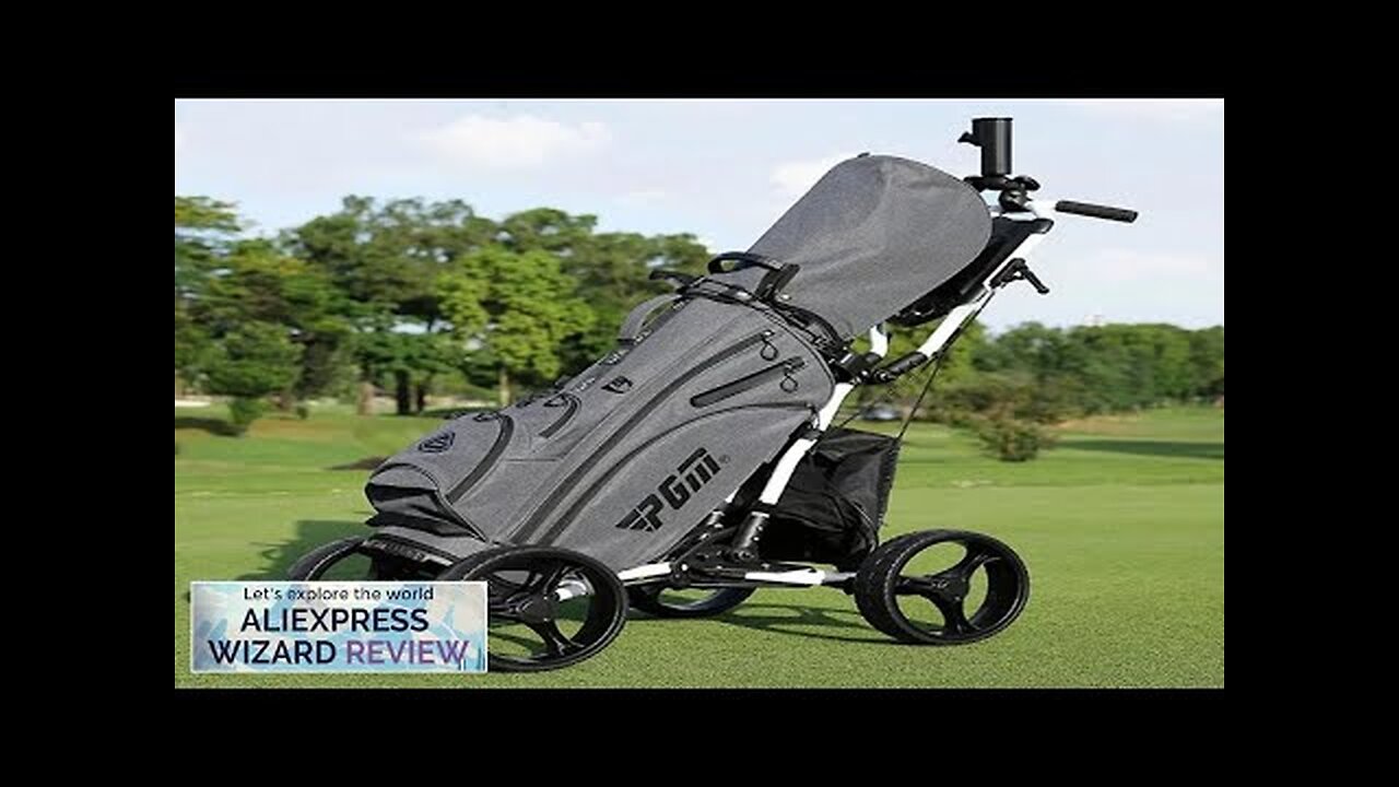 New Foldable Golf Sports Bag Cart Four Wheels Aluminium Alloy Trolley Review