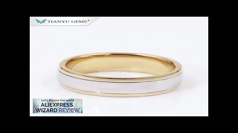 Tianyu Gems 6.5MM Wide White & Yellow Gold Wedding Band for Men Review