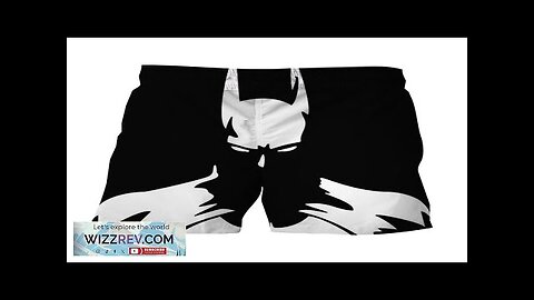 White Batman Superhero Thug Print On Black Boardshorts Review