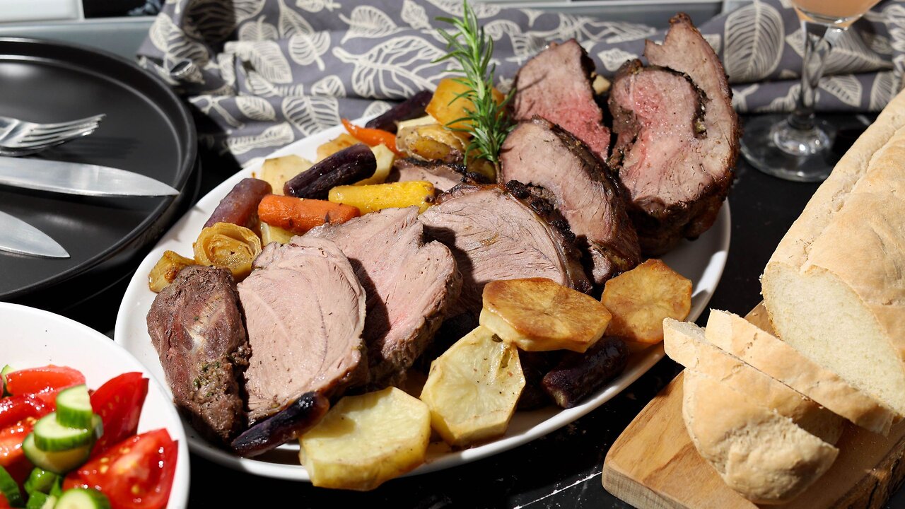 The Ultimate Comfort Meal! Roasted Boneless Leg of Lamb with Vegetables