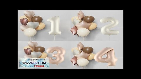 10Pcs/Set 32inch Retro Caramel Beige Cream Number Foil Balloon 18inch Heart Star Review