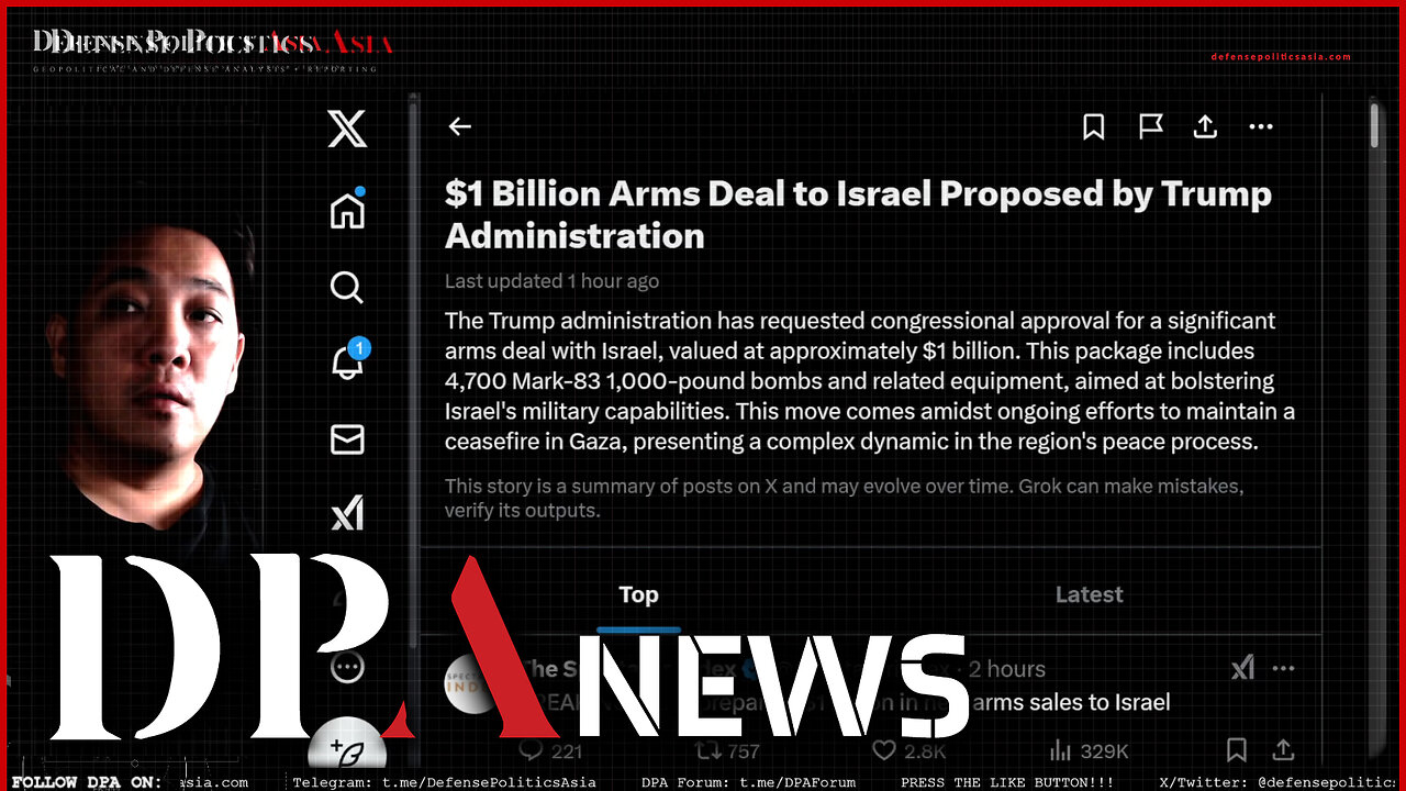 [ USA-Israel ] 1 BILLION DOLLARS arms deal for Israel submitted by Trump to congressional approval