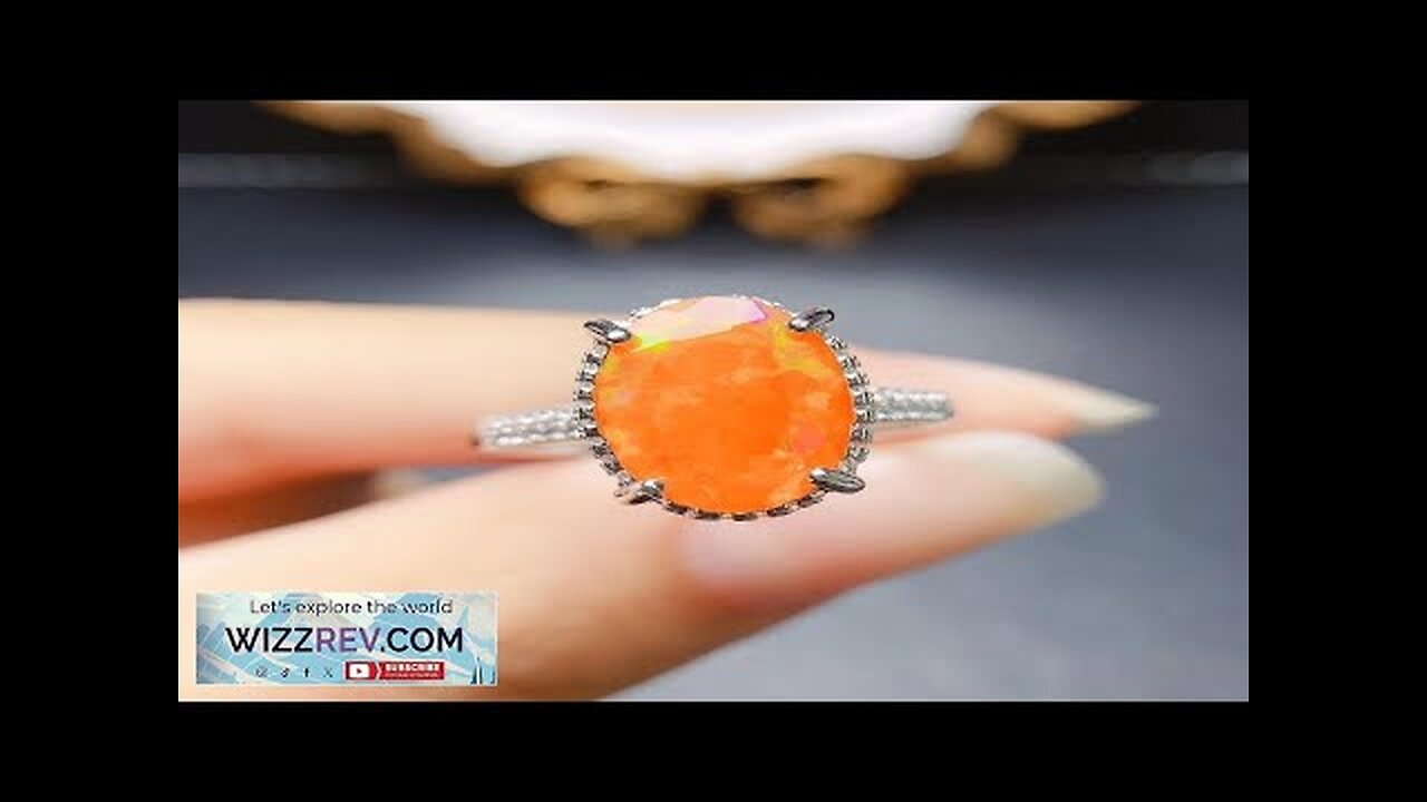 AAA VVS Red Orange Fire Opal Ring 925 Sterling Silver Oval 9x13mm Review