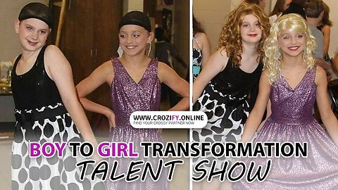 Boy dressed as a girl for a Talent Show - Boy to Girl Transformation