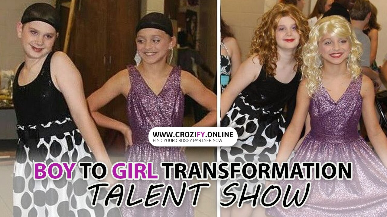 Boy dressed as a girl for a Talent Show - Boy to Girl Transformation