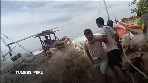 Large waves wreak havoc on coastal communities and fisheries in northern Peru