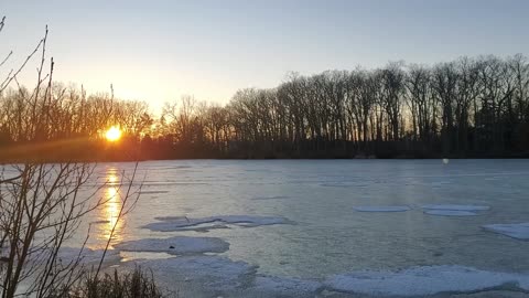 Neighborhood Pond at Sunset