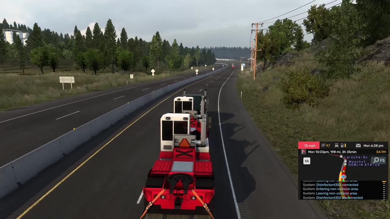 #ATS American Truck Simulator 632mi Sacramento to Vancouver- 5 truck Convoy