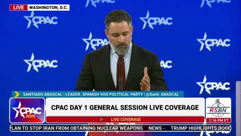 FULL SPEECH: Santiago Abascal CPAC 2025 Day One - 2/20/25