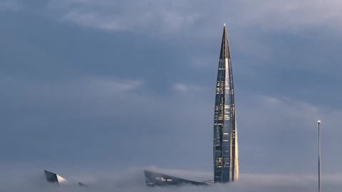 Lakhta Center in the fog