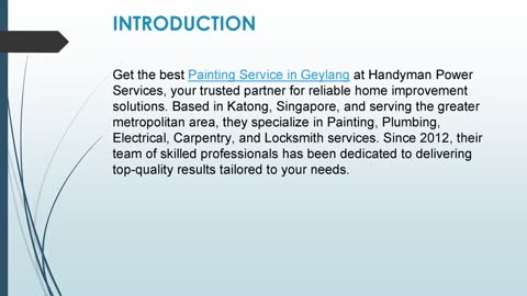 Get the best Painting Service in Geylang