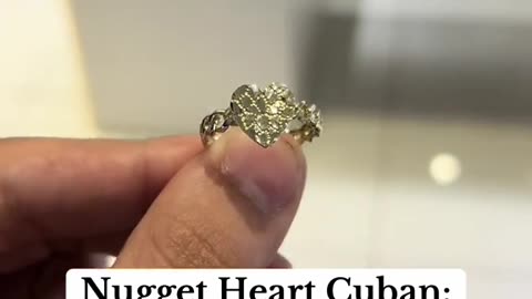 Ladies Solid Gold Chain Link Band Heart Rings