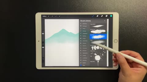 Procreate Tutorial - Minimal Watercolor Landscape (Subtitle Instructions)