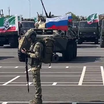 Chechen fighters are going to the NWO. Thousands of fighters, armor standing in the distance.