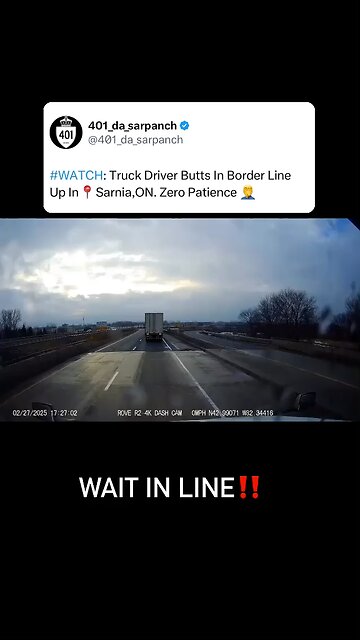 Truck driver cuts line