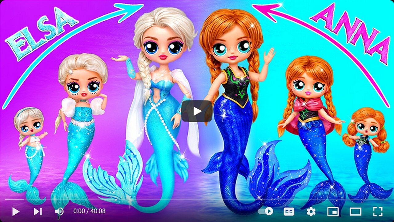 Elsa and Anna Mermaids Growing Up! 32 Frozen DIYs