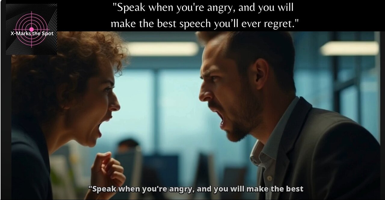 "Speak when you're angry, and you will make the best speech you’ll ever regret."