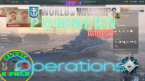 *PREMIUM SHIP* German Battleship Tier-9 POMMERN in the last Flagship ops | World of Warships