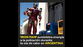 Doble de ‘Iron Man’ lleva energía móvil a los vecinos de Luján, Argentina