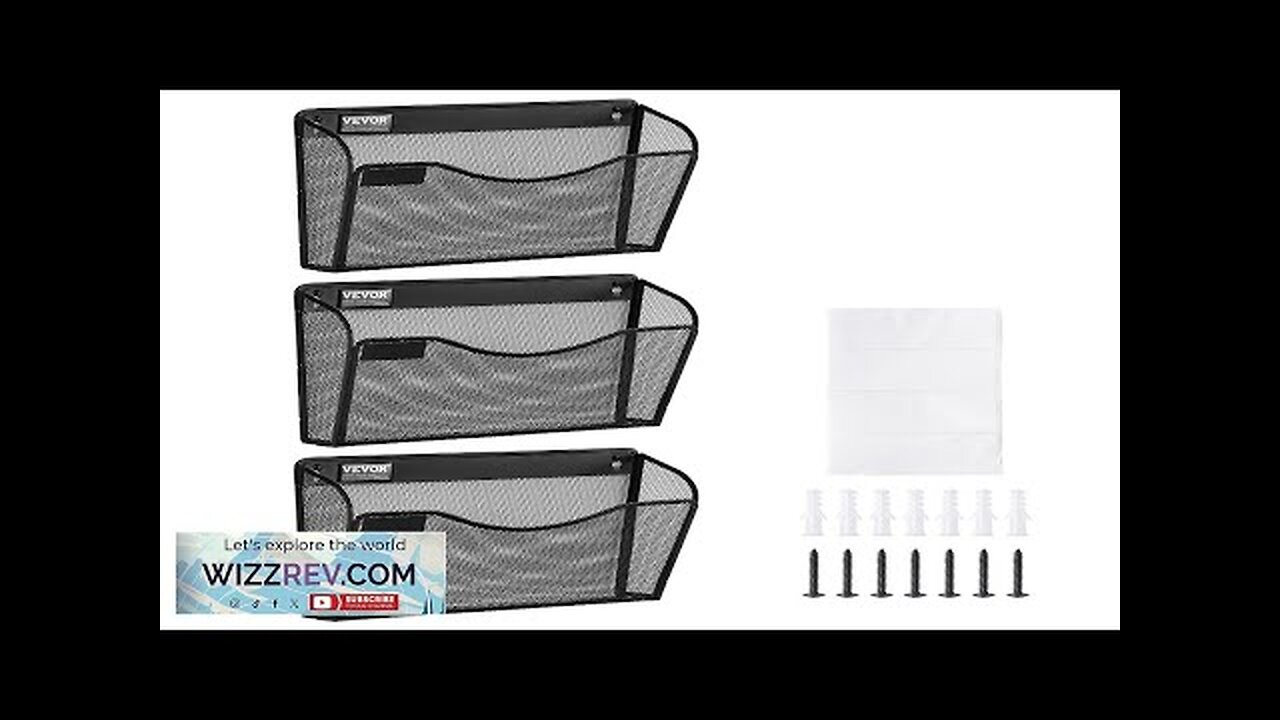 VEVOR Hanging Wall Files Organizer 3 Pack Single Pocket Mesh Wall File Review