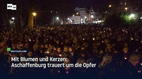 Mit Blumen und Kerzen: Aschaffenburg trauert um die Opfer