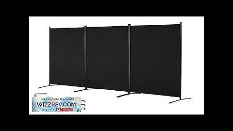 Room Divider 3 Panel Fabric Room Privacy Screen for Office Bedroom Black Review