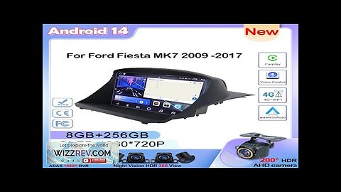 wireless Carplay For Ford Fiesta MK7 2009 -2017 Android 14 Auto Radio Review