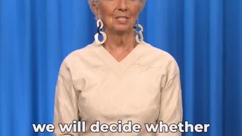 European Central Bank president Christine Lagarde announces the development of the EU's...