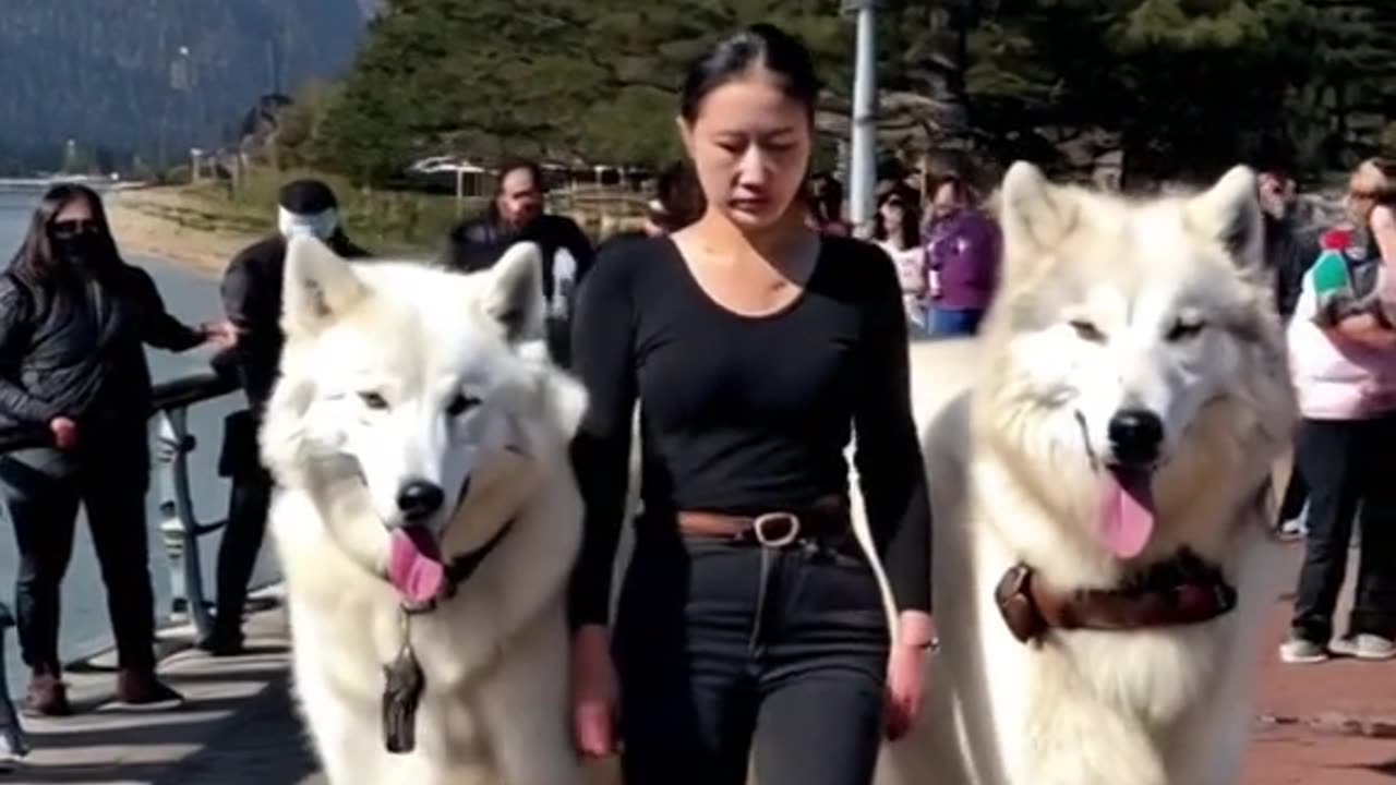 A stroll for my Ivory Direwolves 🐺🥰🐺