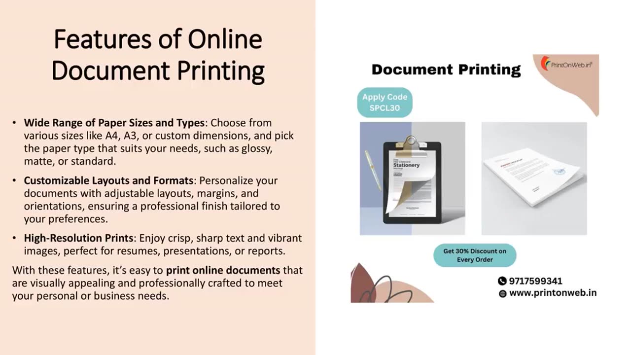 Print Documents Online with Exclusive 30% Discount Offer