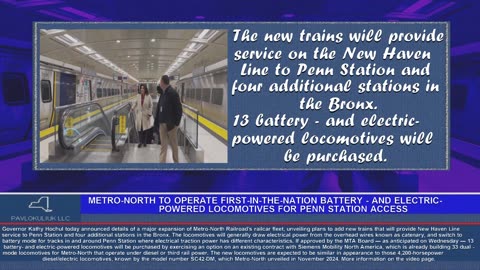 The new trains will provide service on the New Haven Line to Penn Station in New York