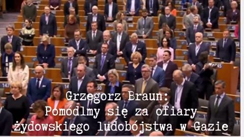 🇵🇱🇪🇺 G. Braun interrupted Holocaust propaganda at the EU with a call to prayer for Gaza.