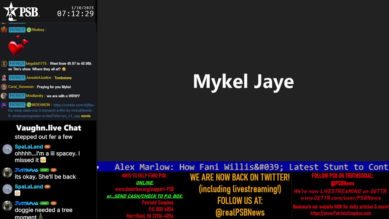 2025-01-10 07:05 EST - Patriots Soapbox AM: with MykelJaye