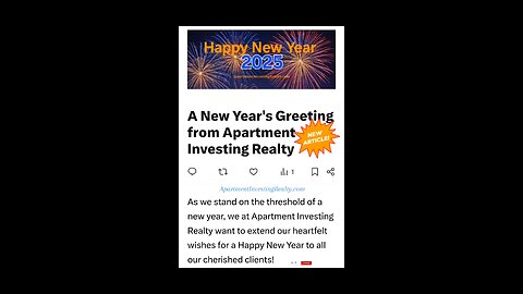 New Year's Greeting ~ Apartment Investing Realty