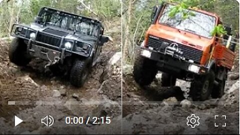 UNIMOG vs HUMMER Extreme OFFROAD testing the same STEEPY, MUDDY with BIG ROCKS HILL