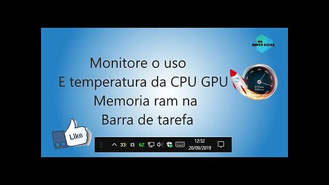 Monitore o uso e temperatura do CPU,GPU Memoria ram na Barra de tarefa