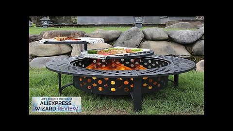 Fire Pit with 2 Grills Wood Burning Fire Pits for Outside Review