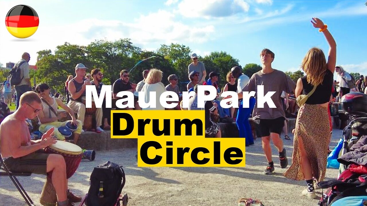 Dancing at the Drum Circle in the Park - Mauerpark BERLIN, GERMANY