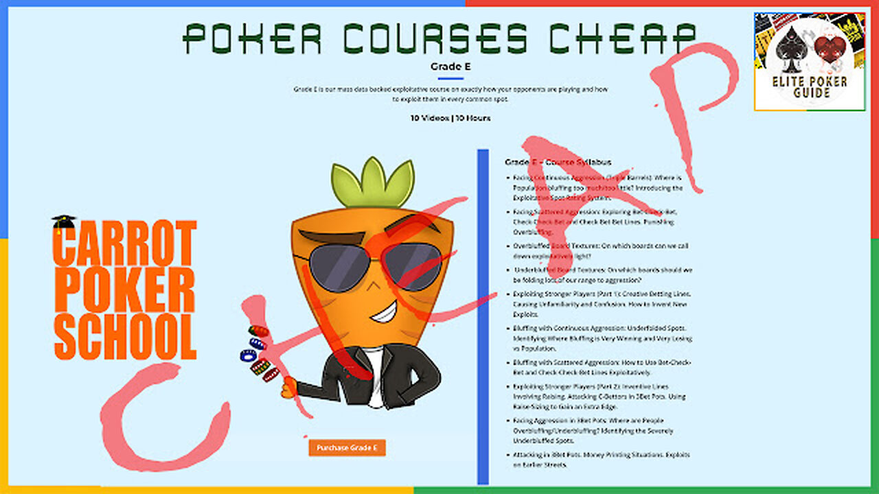 CARROT CORNER CARROT POKER SCHOOL GRADE E