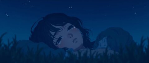 Sad Anime Girl Listening to Hip Hop Night of Reflection