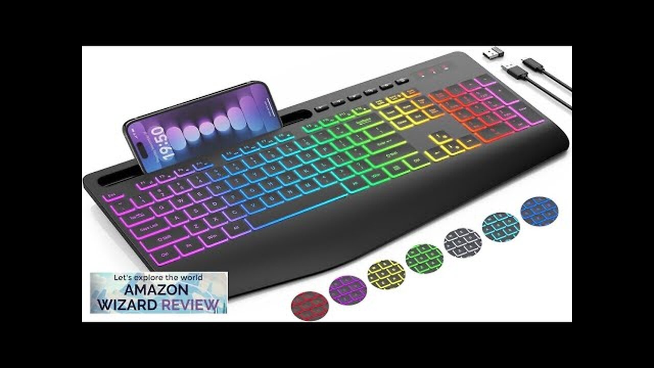 SABLUTE Wireless Keyboard with 9 Backlit Effects Wrist Rest Phone Holder 2.4G Review