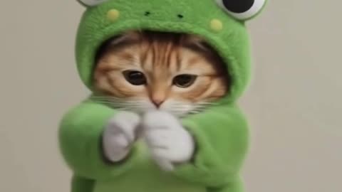 Frog Cat dancing #cat #dancingcat #petdance #dancingpets #catdancer #dance #funny