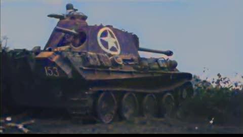 1944 Panther tank captured 🇺🇸 Recovered by advancing troops ⚙️ #Colourized