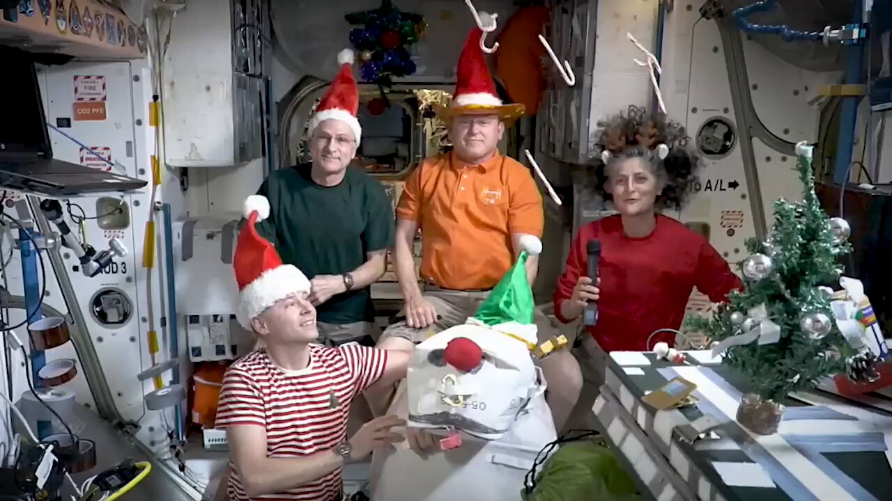 NASA Astronaut Celebrating Christmas at the air space station