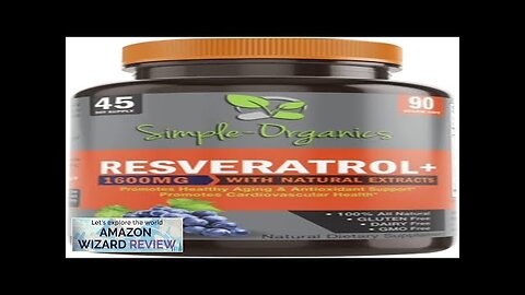 Resveratrol 1600mg per Serving for Pure Extra Strength Complex Anti-Aging Radiant Skin Review