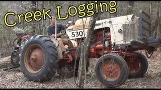 Logging Creek Bottoms With 1964 Case Tractor