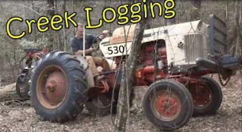 Logging Creek Bottoms With 1964 Case Tractor