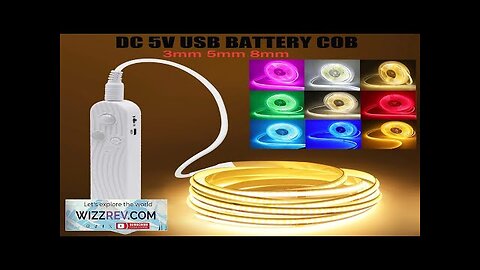 5V USB COB LED Strip Light with Human Sensor Battery Box 3mm Review